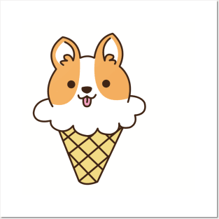 Ice Cream Corgi Posters and Art